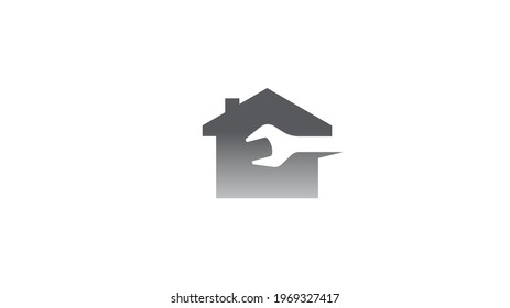 Diseño de vectores con el logotipo de español de Creative House Wrench