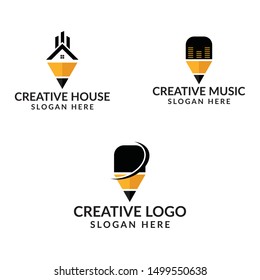 Creative house/creative/creative music logo design template
