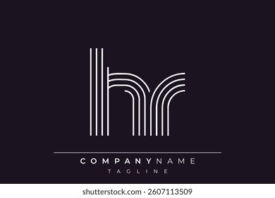 Creative HR lines letter logo design. A simplistic and elegant abstract logo design with linear patterns and initials, suitable for contemporary branding.
