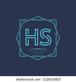 Creative HS initial letter logo design elements. Modern Minimalist business letter logo vector design template.