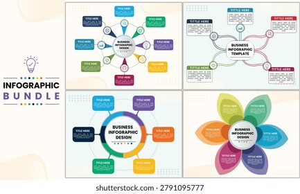 Creative Hub and Spoke Business Process Flower Diagram Infographic Templates Bundle