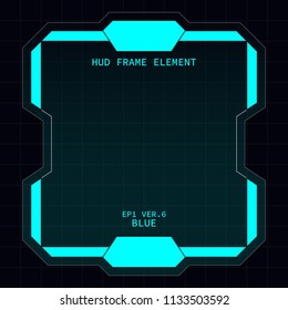 Creative HUD futuristic frame, element for user interface design vector template with Blue theme color