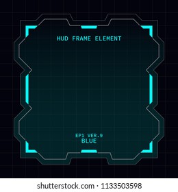 Creative HUD futuristic frame, element for user interface design vector template with Blue theme color