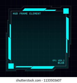 Creative HUD futuristic frame, element for user interface design vector template with Blue theme color