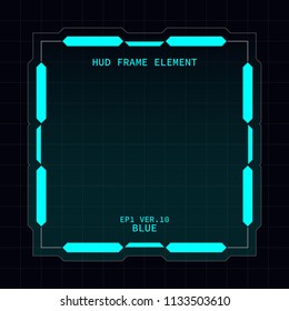 Creative HUD futuristic frame, element for user interface design vector template with Blue theme color