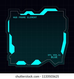 Creative HUD futuristic frame, element for user interface design vector template with Blue theme color