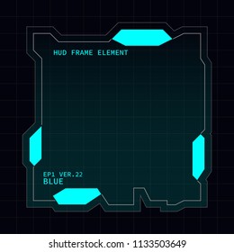 Creative HUD futuristic frame, element for user interface design vector template with Blue theme color