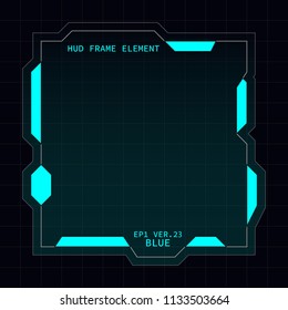 Creative HUD futuristic frame, element for user interface design vector template with Blue theme color