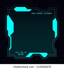 Creative HUD futuristic frame, element for user interface design vector template with Blue theme color