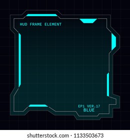 Creative HUD futuristic frame, element for user interface design vector template with Blue theme color