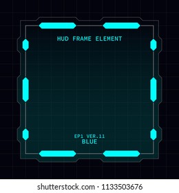 Creative HUD futuristic frame, element for user interface design vector template with Blue theme color