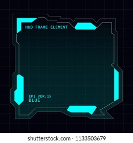 Creative HUD futuristic frame, element for user interface design vector template with Blue theme color