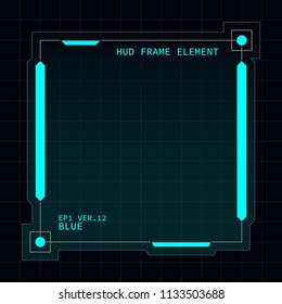 Creative HUD futuristic frame, element for user interface design vector template with Blue theme color