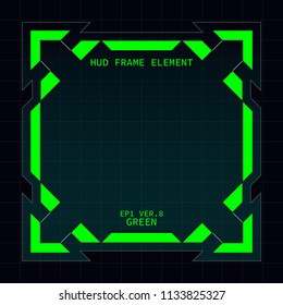 Creative HUD futuristic frame, element for user interface design vector template with Green theme color