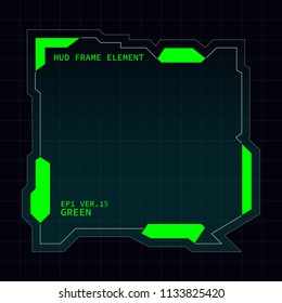 Creative HUD futuristic frame, element for user interface design vector template with Green theme color