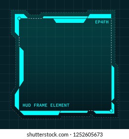 Creative HUD futuristic frame, element for user interface (ui) design vector template with Blue theme color