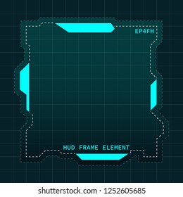 Creative HUD futuristic frame, element for user interface (ui) design vector template with Blue theme color