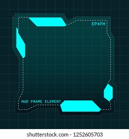 Creative HUD futuristic frame, element for user interface (ui) design vector template with Blue theme color