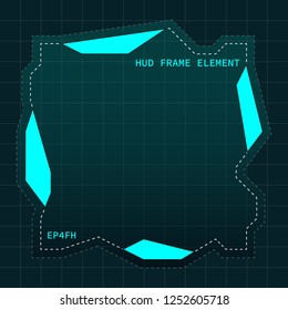 Creative HUD futuristic frame, element for user interface (ui) design vector template with Blue theme color
