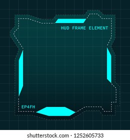 Creative HUD futuristic frame, element for user interface (ui) design vector template with Blue theme color