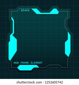 Creative HUD futuristic frame, element for user interface (ui) design vector template with Blue theme color