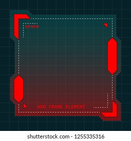 Creative HUD futuristic frame, element for user interface (ui) design vector template with Red theme color