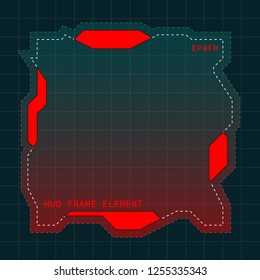 Creative HUD futuristic frame, element for user interface (ui) design vector template with Red theme color