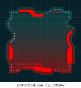 Creative HUD futuristic frame, element for user interface (ui) design vector template with Red theme color