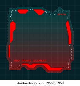 Creative HUD futuristic frame, element for user interface (ui) design vector template with Red theme color