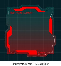Creative HUD futuristic frame, element for user interface (ui) design vector template with Red theme color