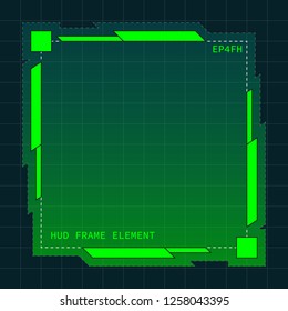 Creative HUD futuristic frame, element for user interface (ui) design vector template with Green theme color