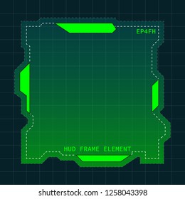 Creative HUD futuristic frame, element for user interface (ui) design vector template with Green theme color