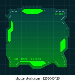 Creative HUD futuristic frame, element for user interface (ui) design vector template with Green theme color