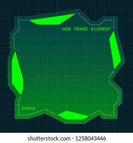 Creative HUD futuristic frame, element for user interface (ui) design vector template with Green theme color