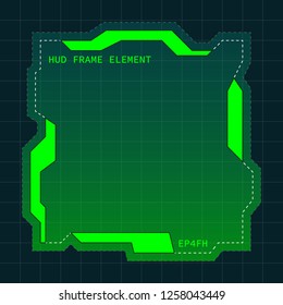 Creative HUD futuristic frame, element for user interface (ui) design vector template with Green theme color