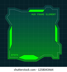 Creative HUD futuristic frame, element for user interface (ui) design vector template with Green theme color