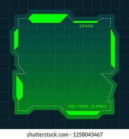 Creative HUD futuristic frame, element for user interface (ui) design vector template with Green theme color