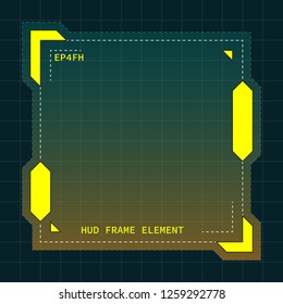 Creative HUD futuristic frame, element for user interface (ui) design vector template with Yellow theme color