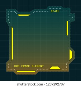 Creative HUD futuristic frame, element for user interface (ui) design vector template with Yellow theme color