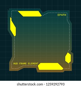 Creative HUD futuristic frame, element for user interface (ui) design vector template with Yellow theme color