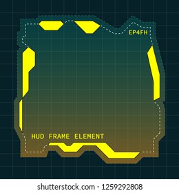 Creative HUD futuristic frame, element for user interface (ui) design vector template with Yellow theme color