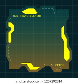 Creative HUD futuristic frame, element for user interface (ui) design vector template with Yellow theme color