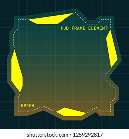 Creative HUD futuristic frame, element for user interface (ui) design vector template with Yellow theme color