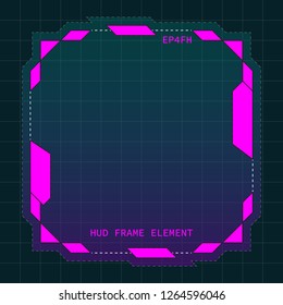Creative HUD futuristic frame, element for user interface (ui) design vector template with Pink theme color