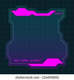 Creative HUD futuristic frame, element for user interface (ui) design vector template with Pink theme color