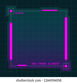 Creative HUD futuristic frame, element for user interface (ui) design vector template with Pink theme color