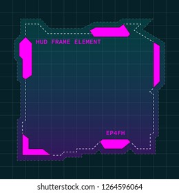 Creative HUD futuristic frame, element for user interface (ui) design vector template with Pink theme color