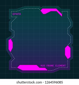 Creative HUD futuristic frame, element for user interface (ui) design vector template with Pink theme color