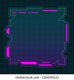 Creative HUD futuristic frame, element for user interface (ui) design vector template with Pink theme color
