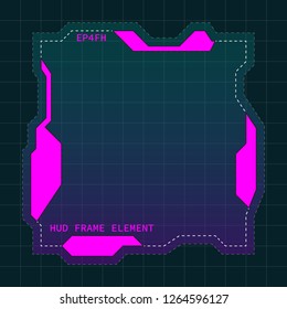 Creative HUD futuristic frame, element for user interface (ui) design vector template with Pink theme color